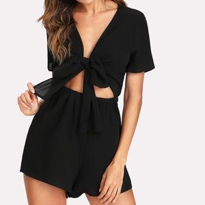 Cut out knot front romper